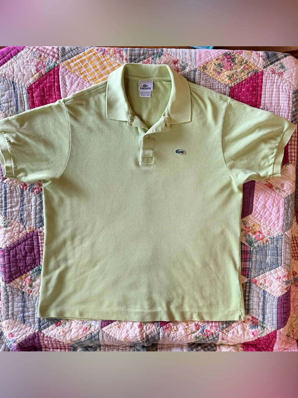 Lacoste Classic Piqué Polo — Pale Green, Size 6 (L/XL)